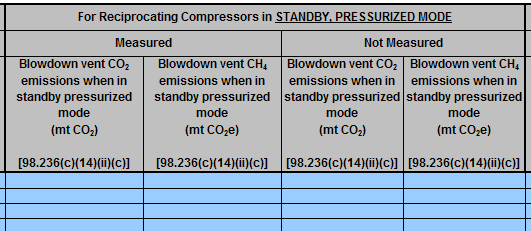 Image of Standby, Pressurized Mode  table 