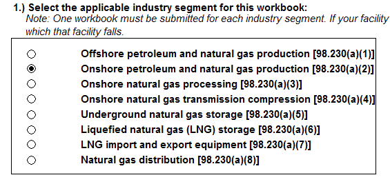 Image of Prior Year - Subpart W Introduction industry segment table