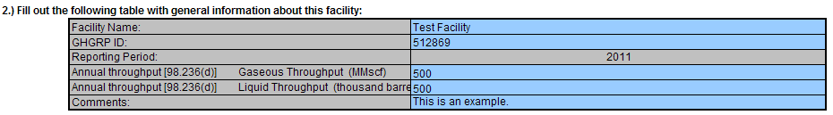 Image of general info table for Prior Year - Subpart W Introduction