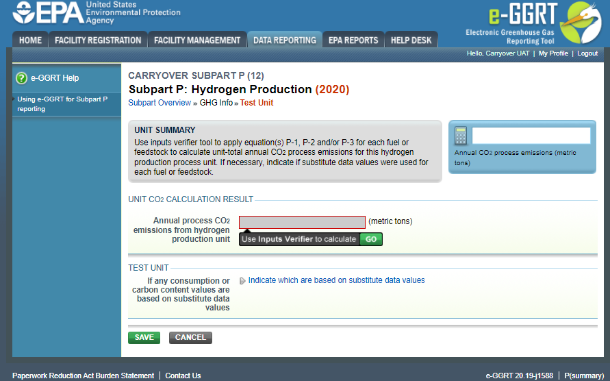 Image showing the "Use Input Verifier to calculate" location