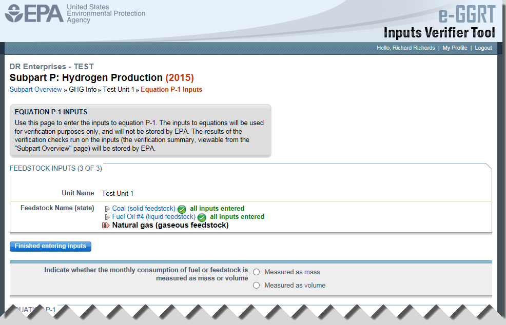 Image showing the Inputs Verifier Tool 