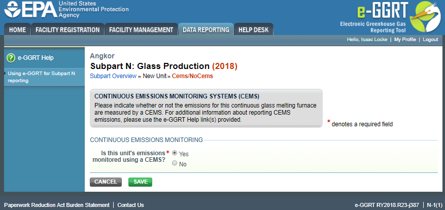 Image of Subpart N: Glass Production webpage.