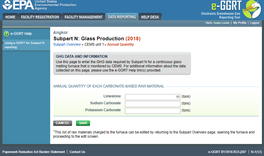 Image of Subpart N: Glass Production webpage.
