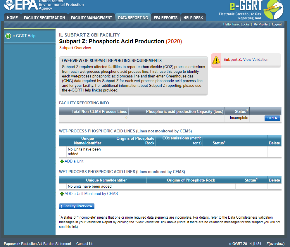 Subpart Z: Overview page