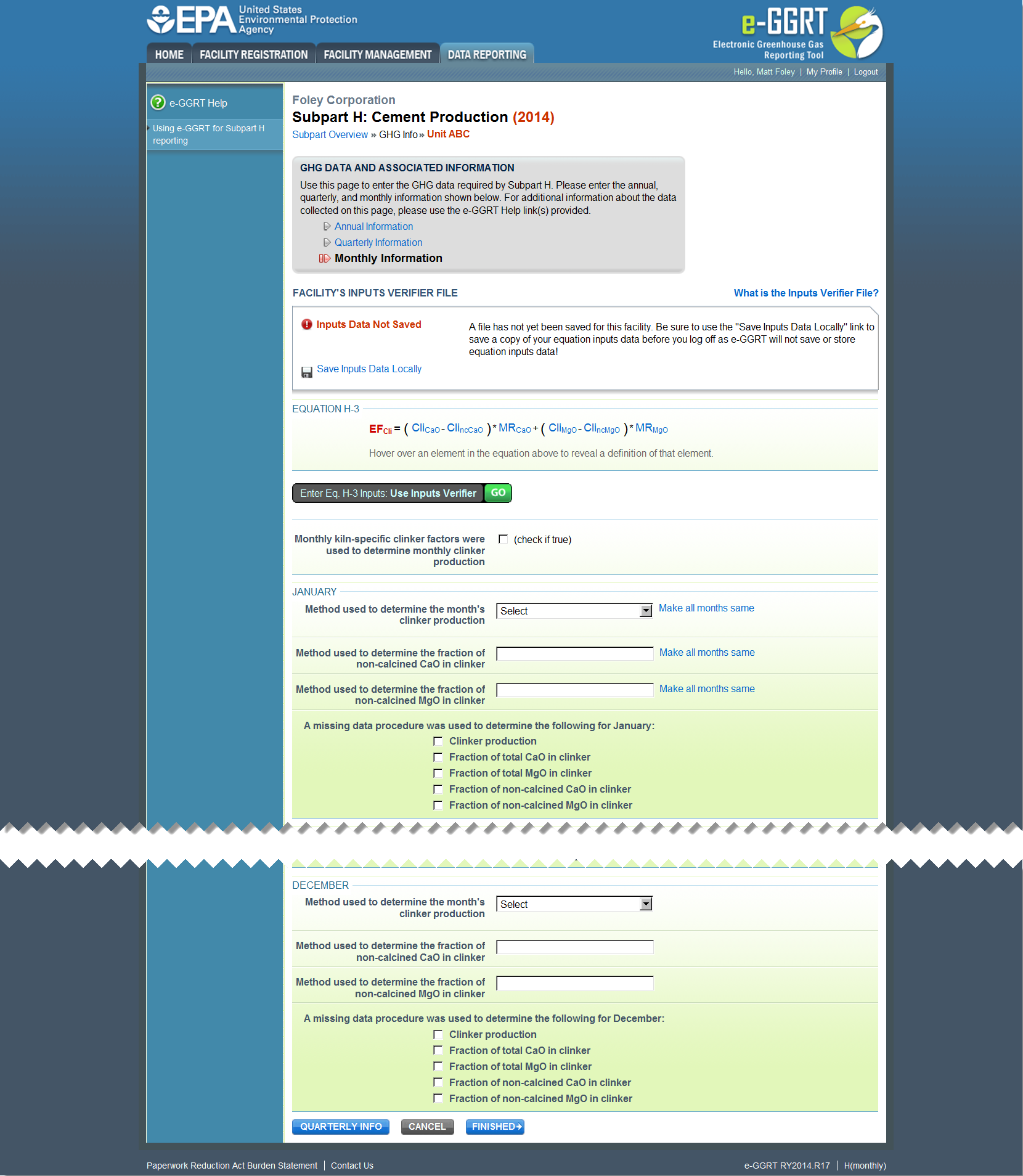 Subpart H: Step 6 - Click the FINISHED button