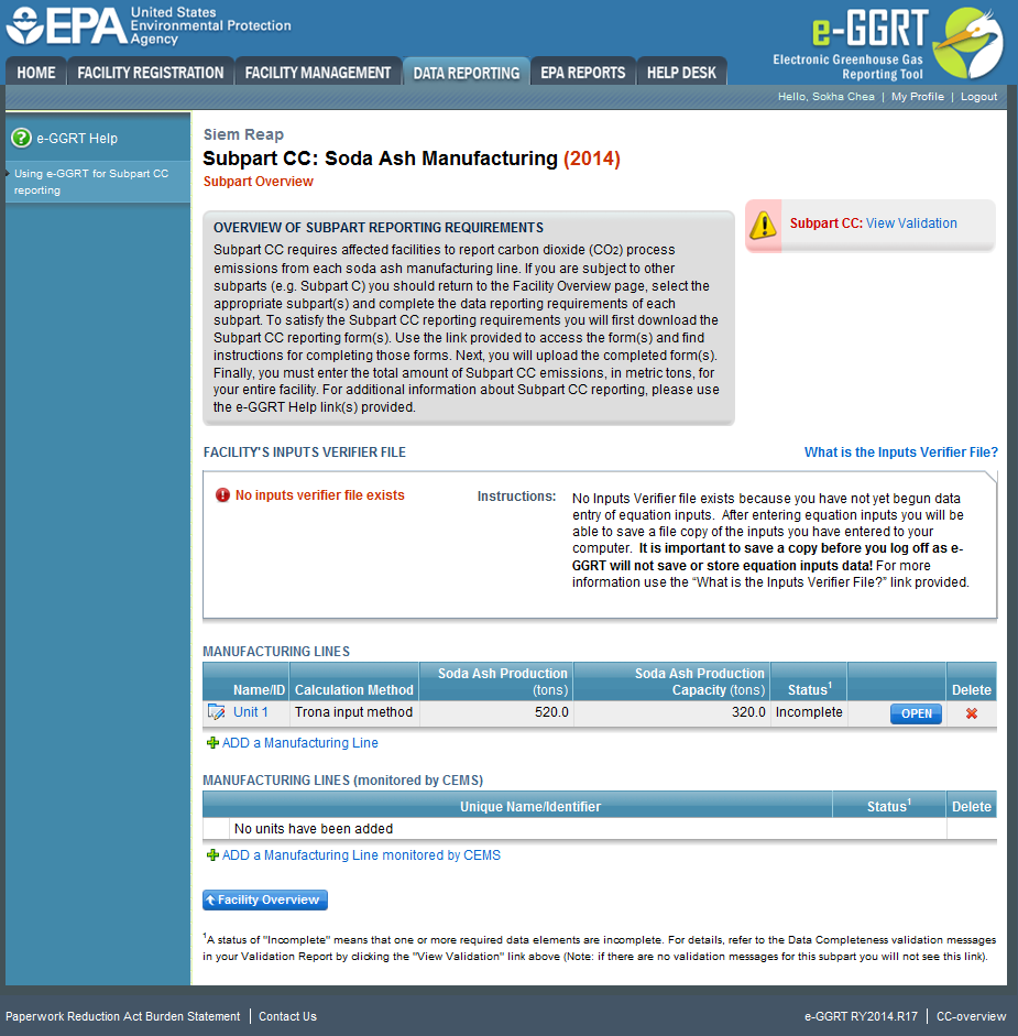 Subpart CC: Soda Ash Manufacturing Overview page