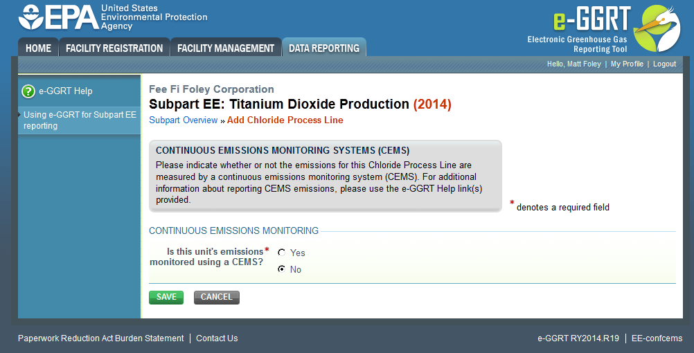 Subpart EE: Add Chloride Process Line