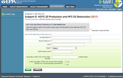 Image of Subpart O: HCFC-22 Production and HFC-23 Destruction webpage.