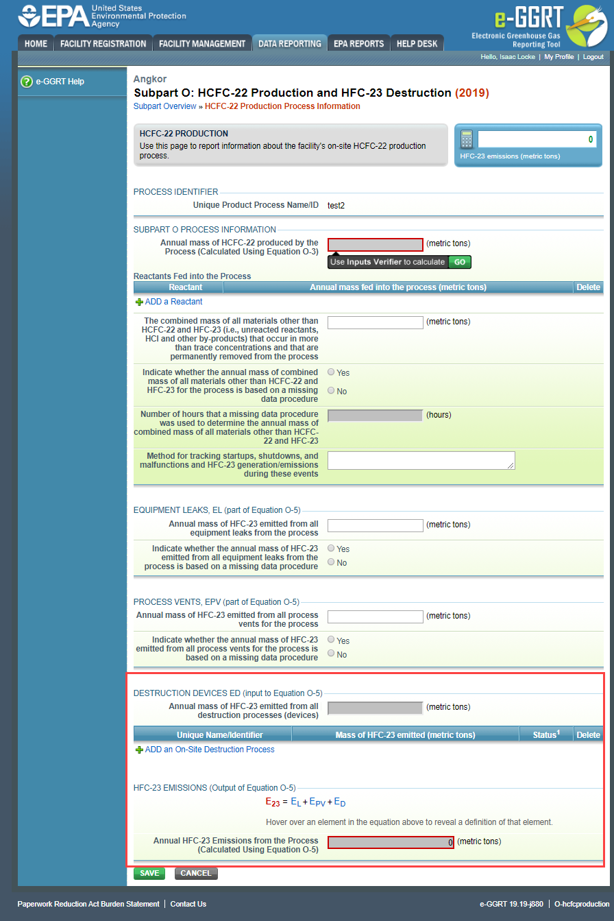 Image of Subpart O: HCFC-22 Production and HFC-23 Destruction webpage.