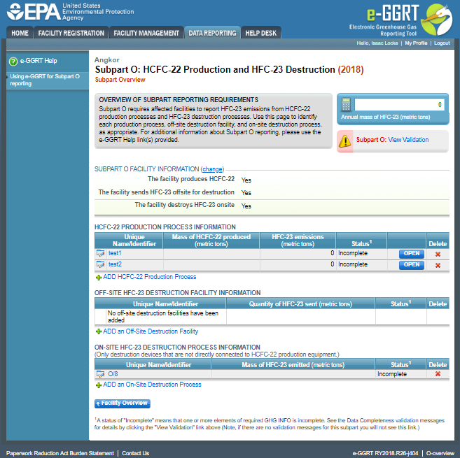 Image of Subpart O: HCFC-22 Production and HFC-23 Destruction webpage.