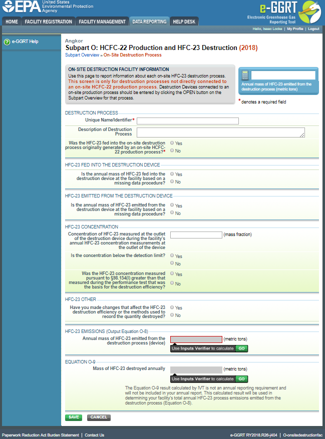 Image of Subpart O: HCFC-22 Production and HFC-23 Destruction webpage.