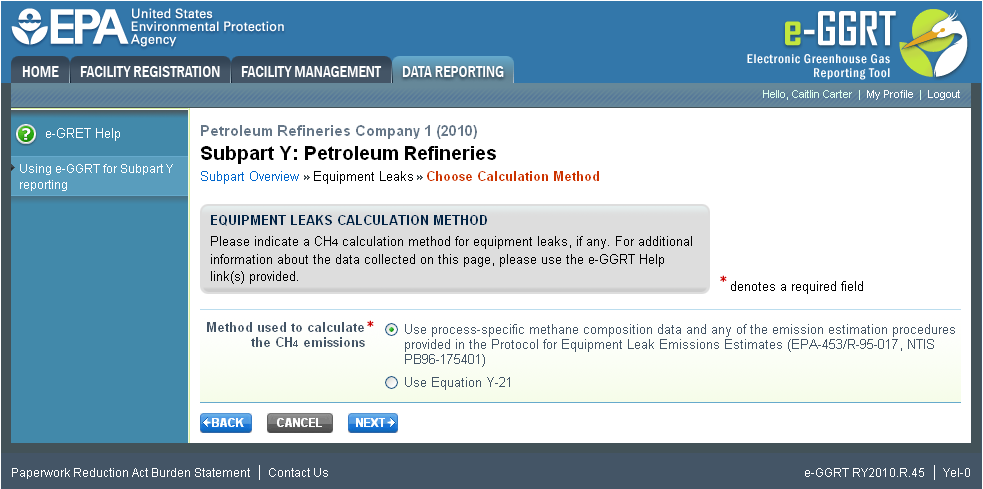 Subpart Y: Updating Equipment Leaks