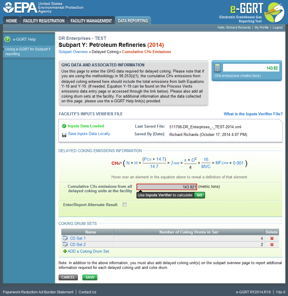 Subpart Y: Step 3 - Save Your Data