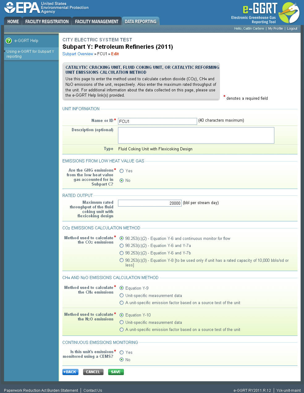 Subpart Y: Calculation Methods