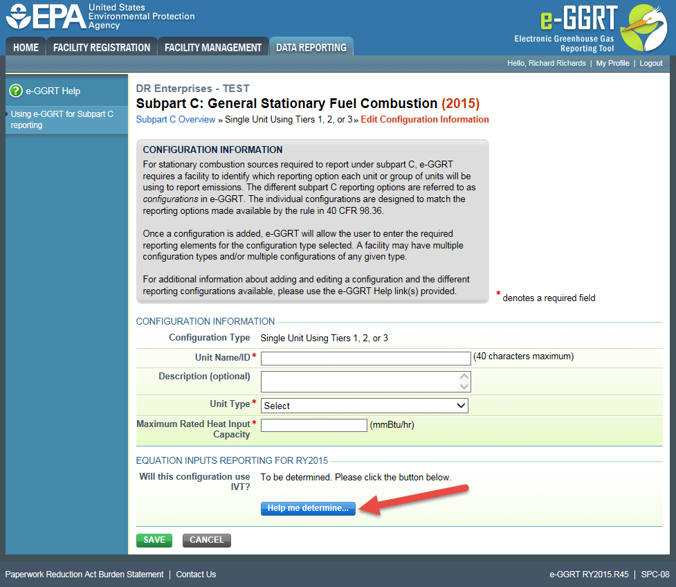 Click the "Help Me Determine" button for the first IVT question