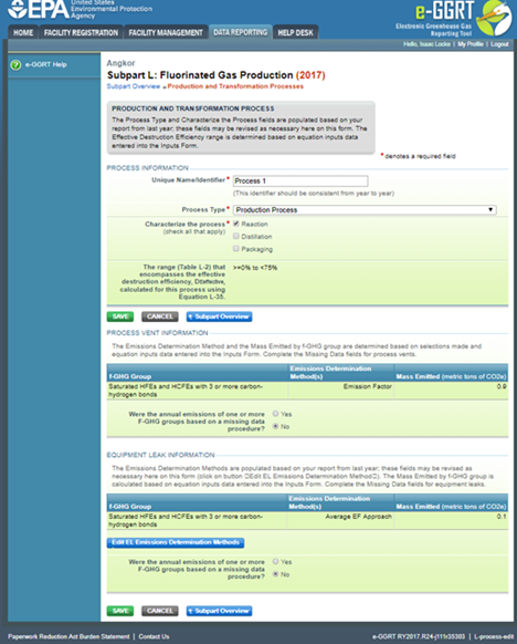 Image of Subpart L: Fluorinated Gas Production webpage.