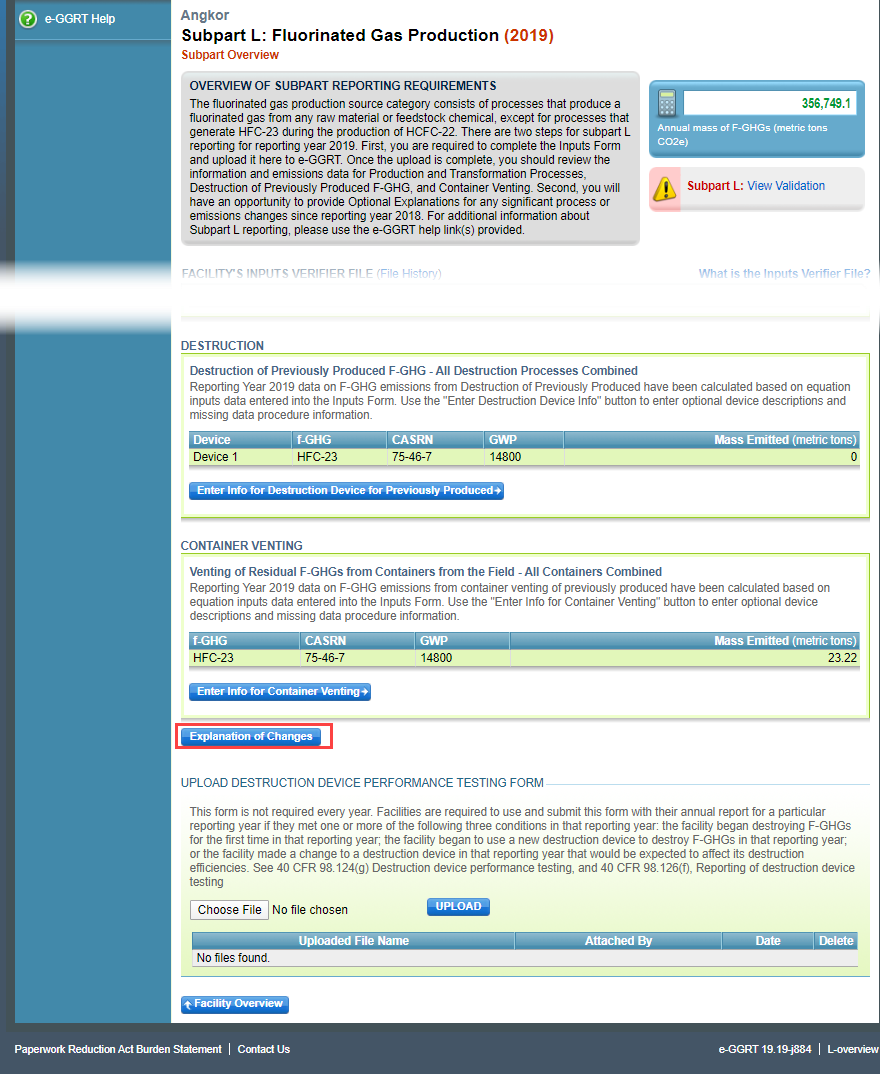 Image of Subpart L: Fluorinated Gas Production webpage.