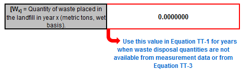 Calculation spreadsheet result in the red outline cell