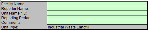 Enter data into the green cells for the General Information Table