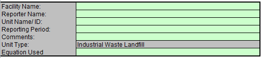 Enter data into the green cells for the General Information Table