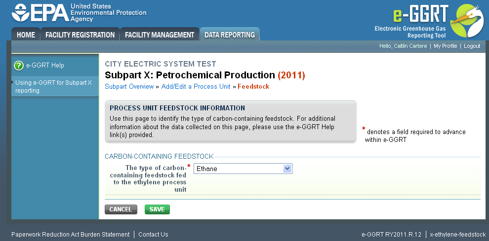 Subpart X: Step 2 - Identifying Feedstock