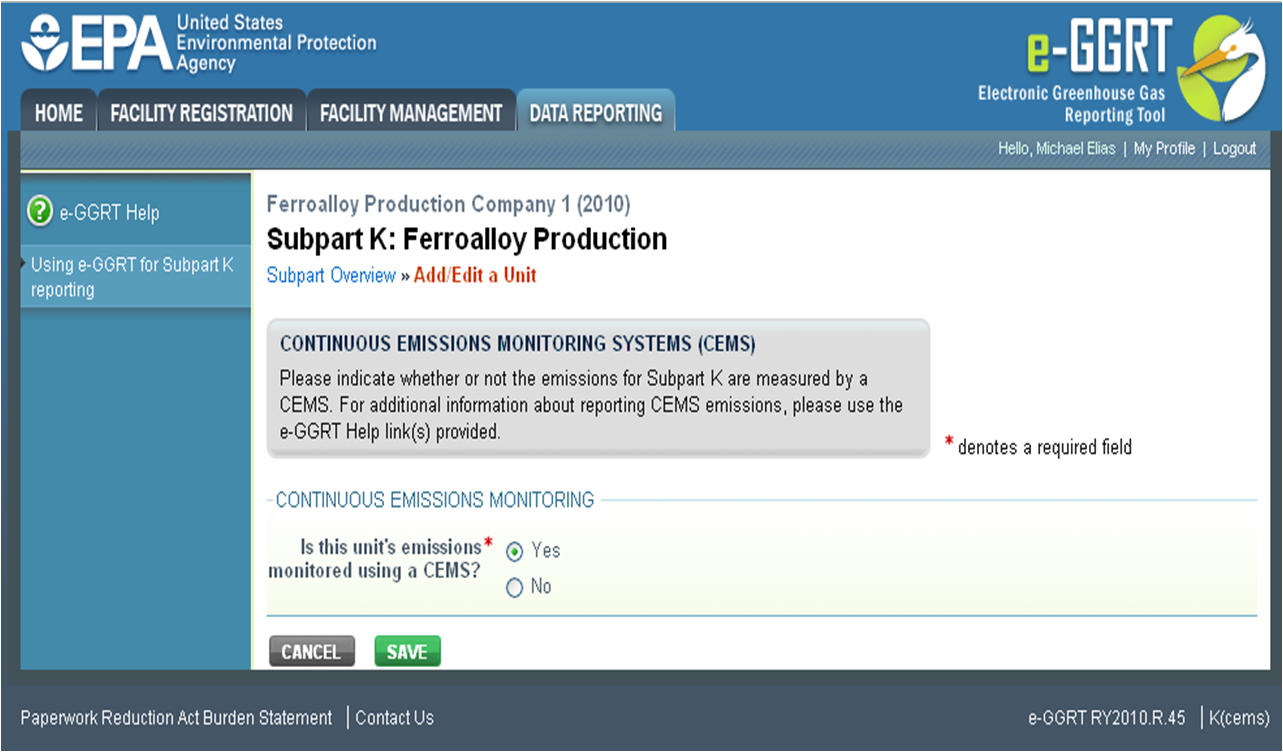 Image of Ferroalloy Production "Continuous Emissions Monitoring Systems" page.