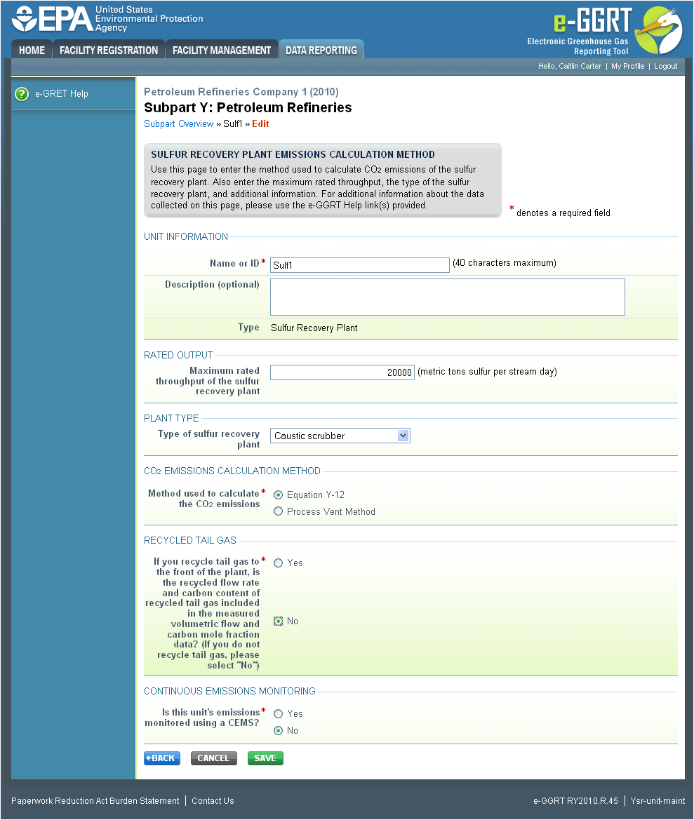 Subpart Y: Calculation Methods