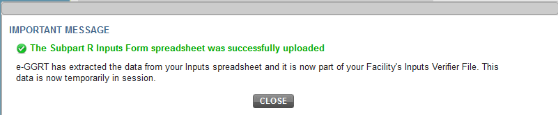 Subpart R: Successful Upload Message
