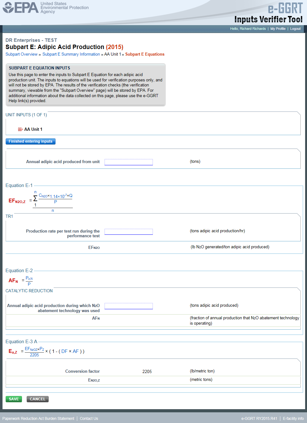 Subpart E: e-GGRT Inputs Verifier Tool