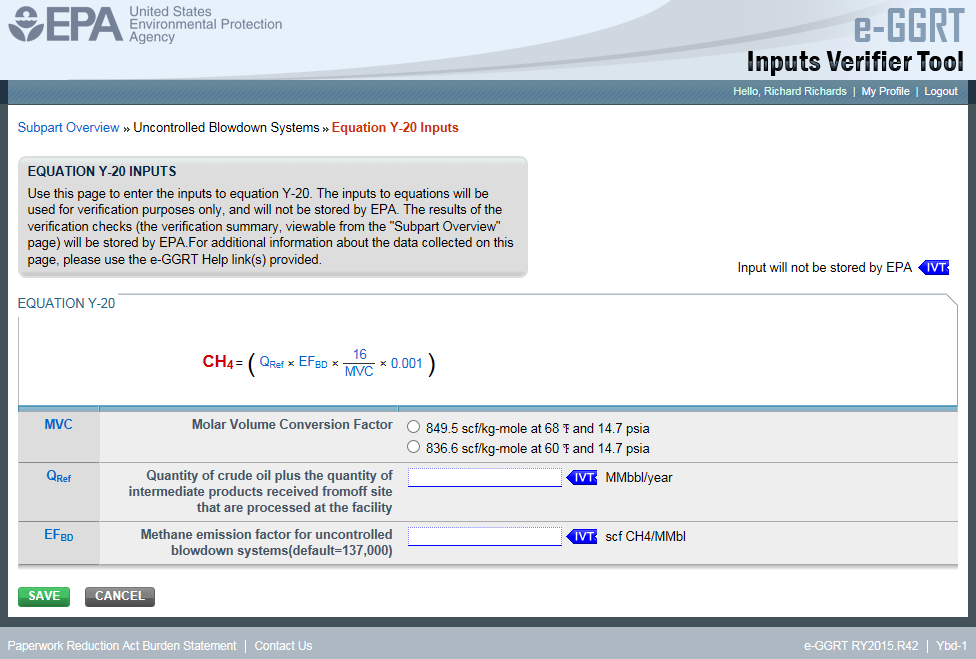 Subpart Y: IVT Inputs