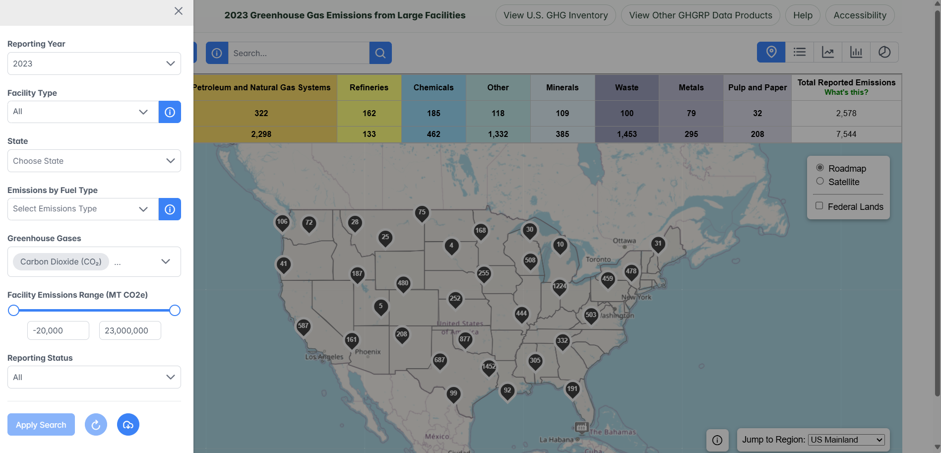 Map View Main Filter