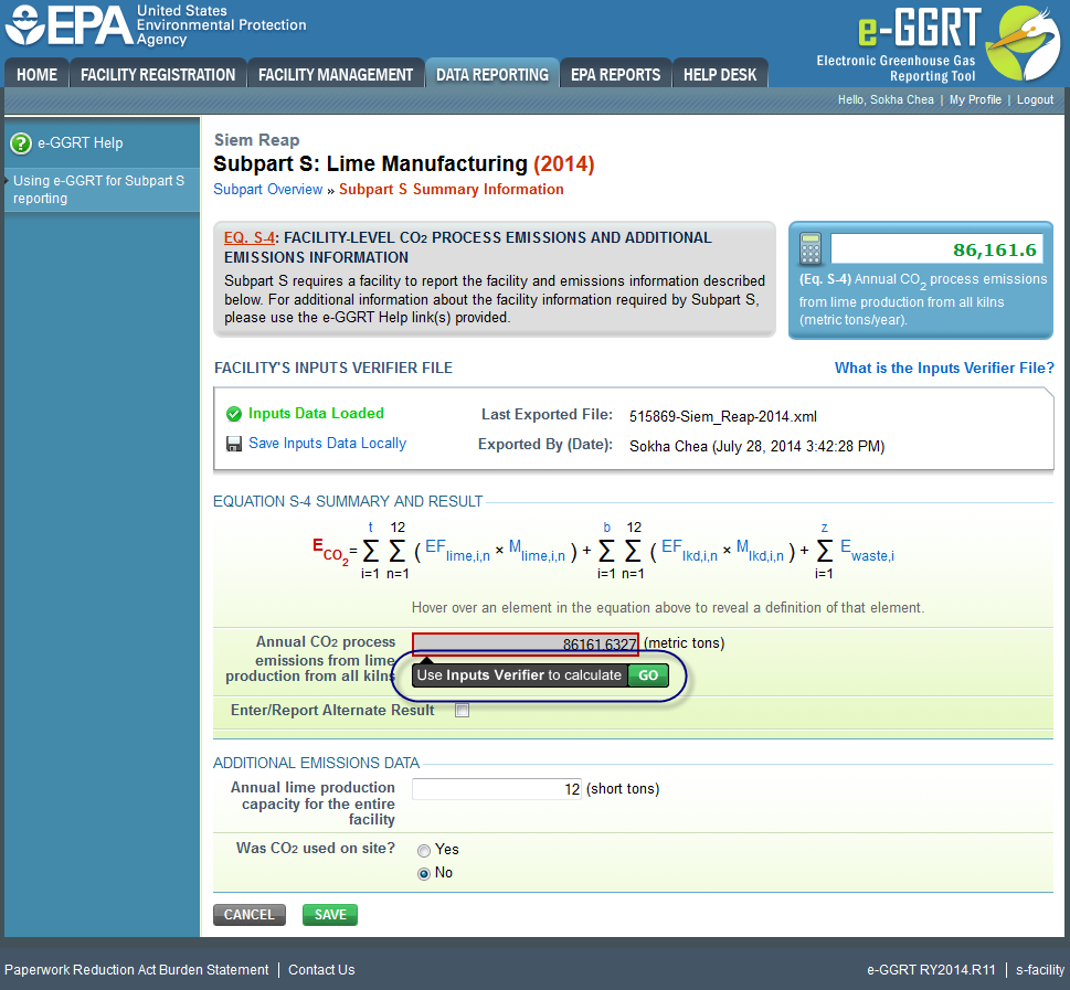 Subpart S: Summary Information - Use IVT to calculate total