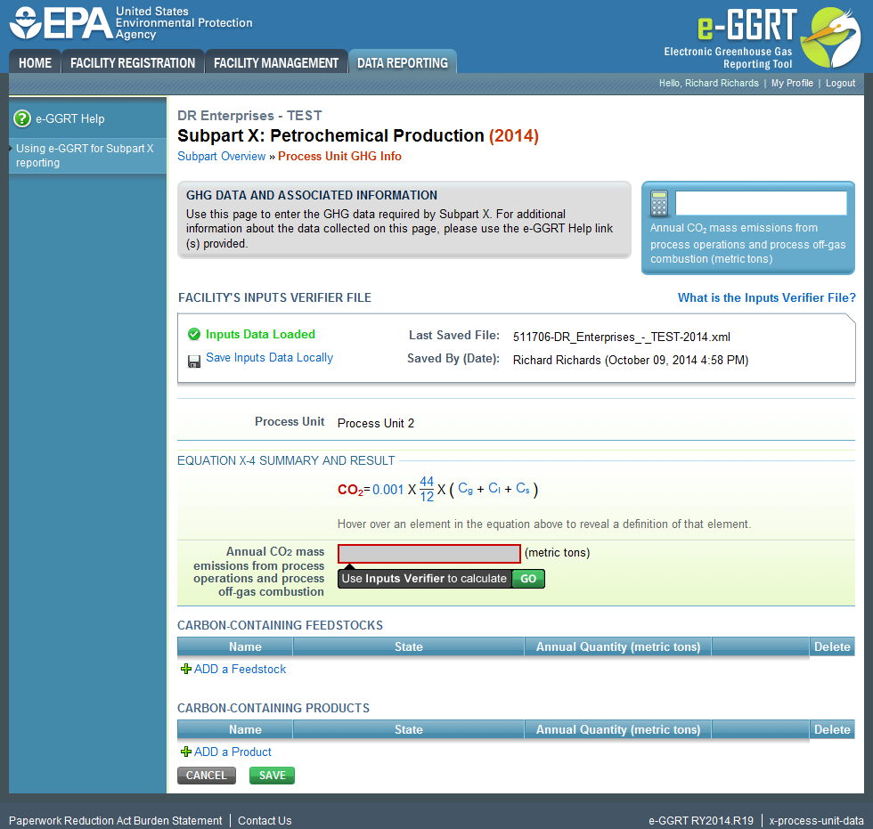 Subpart X: Step 2 - Process Unit GHG Info