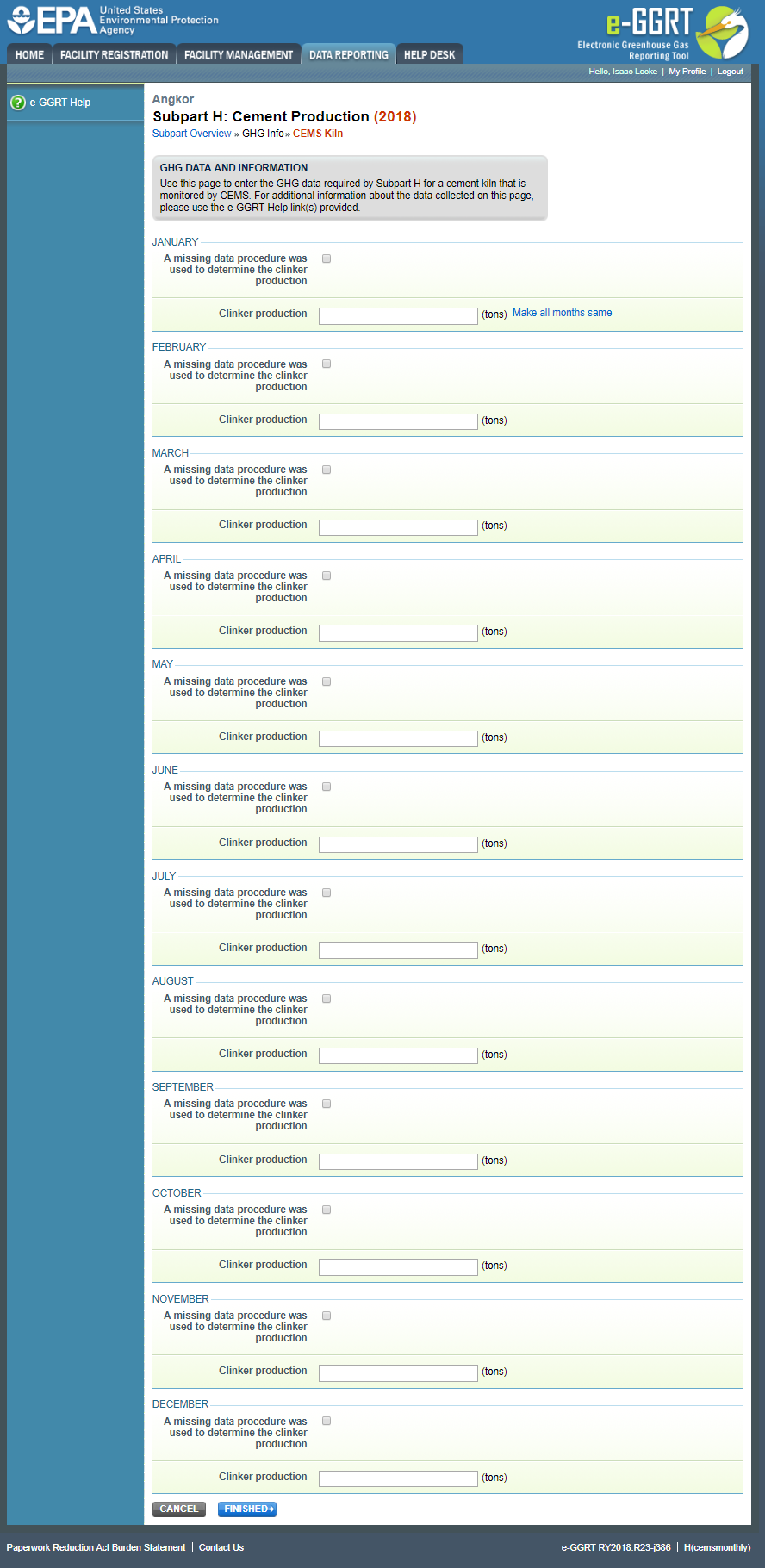 Subpart H: Step 4 - Click the FINISHED button after reviewing
