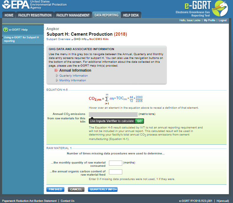 Subpart H: Step 6 - Additional Required Annual Information