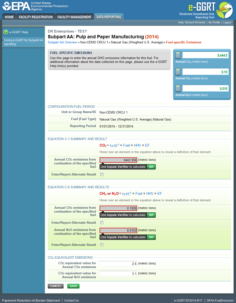 Subpart AA: Step 4 - Calculate the Required Emissions Information for Each Fuel Using IVT&nbsp;(if applicable)