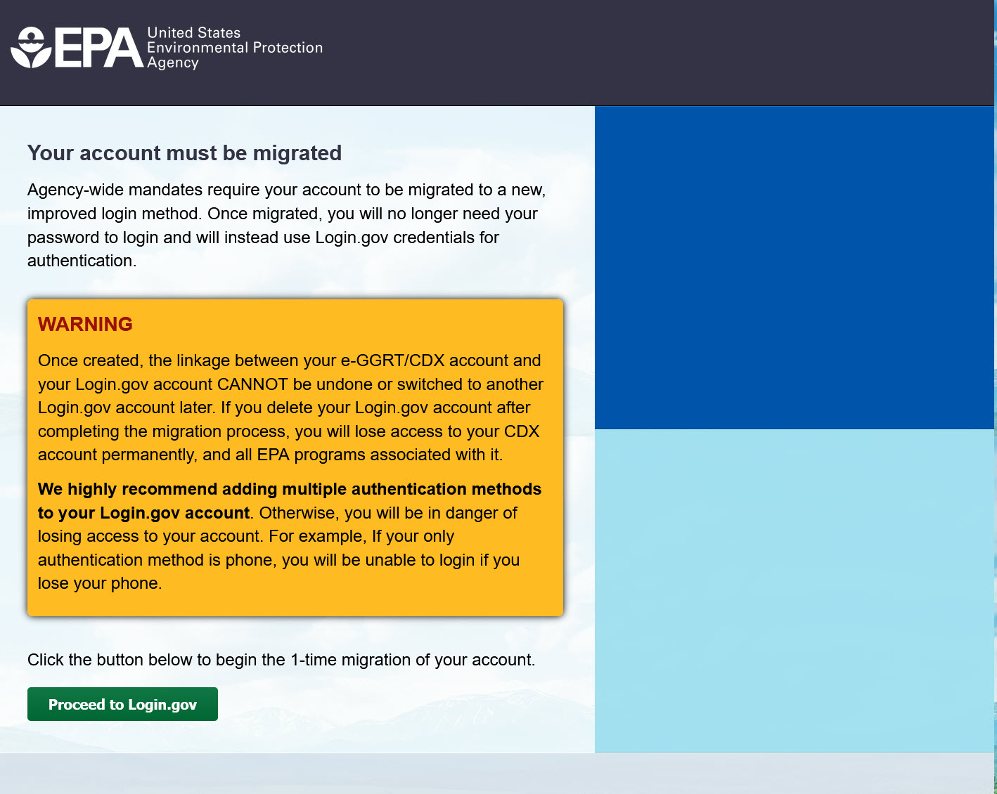 Your account must be migrated