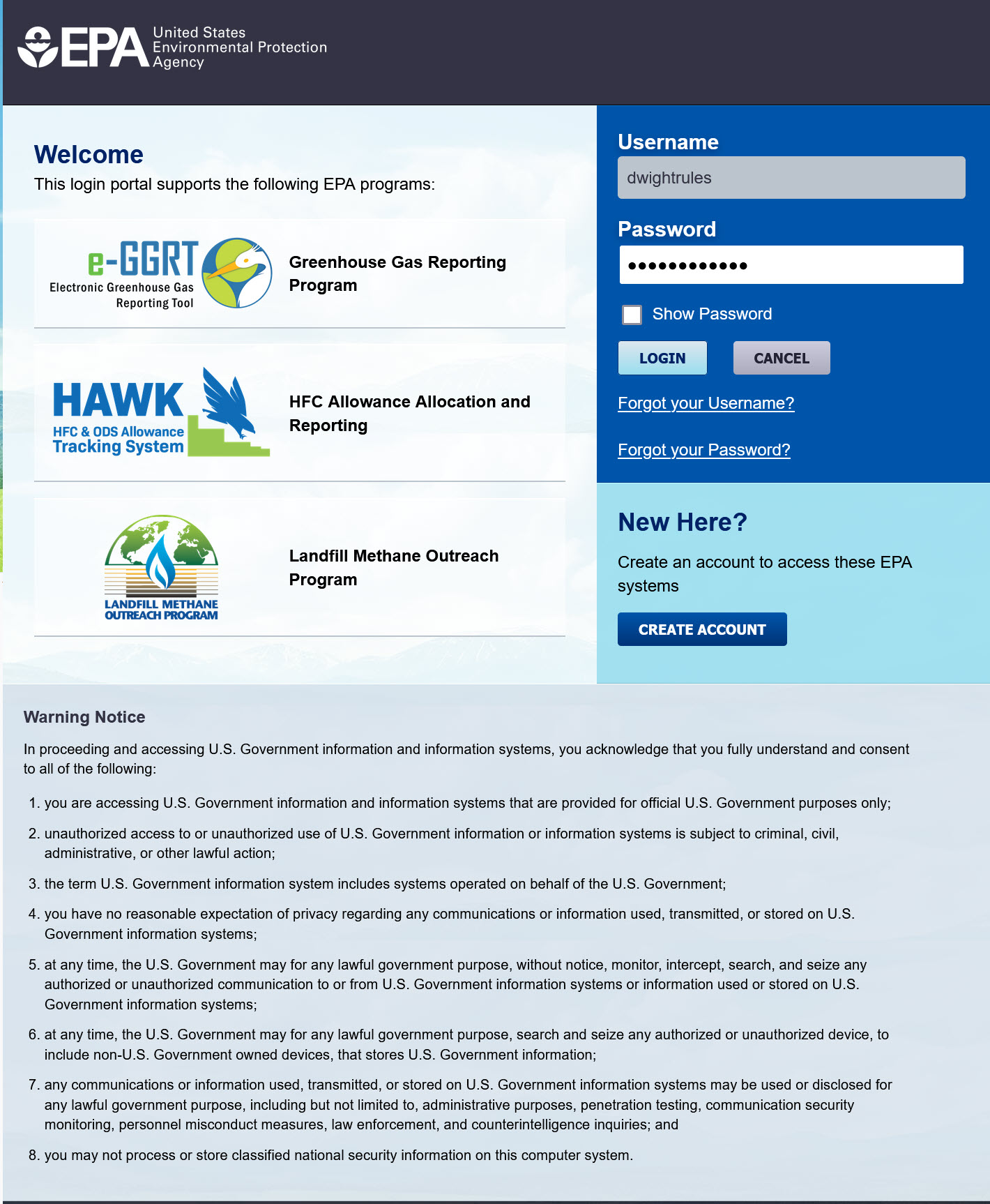 e-GGRT Login page - password