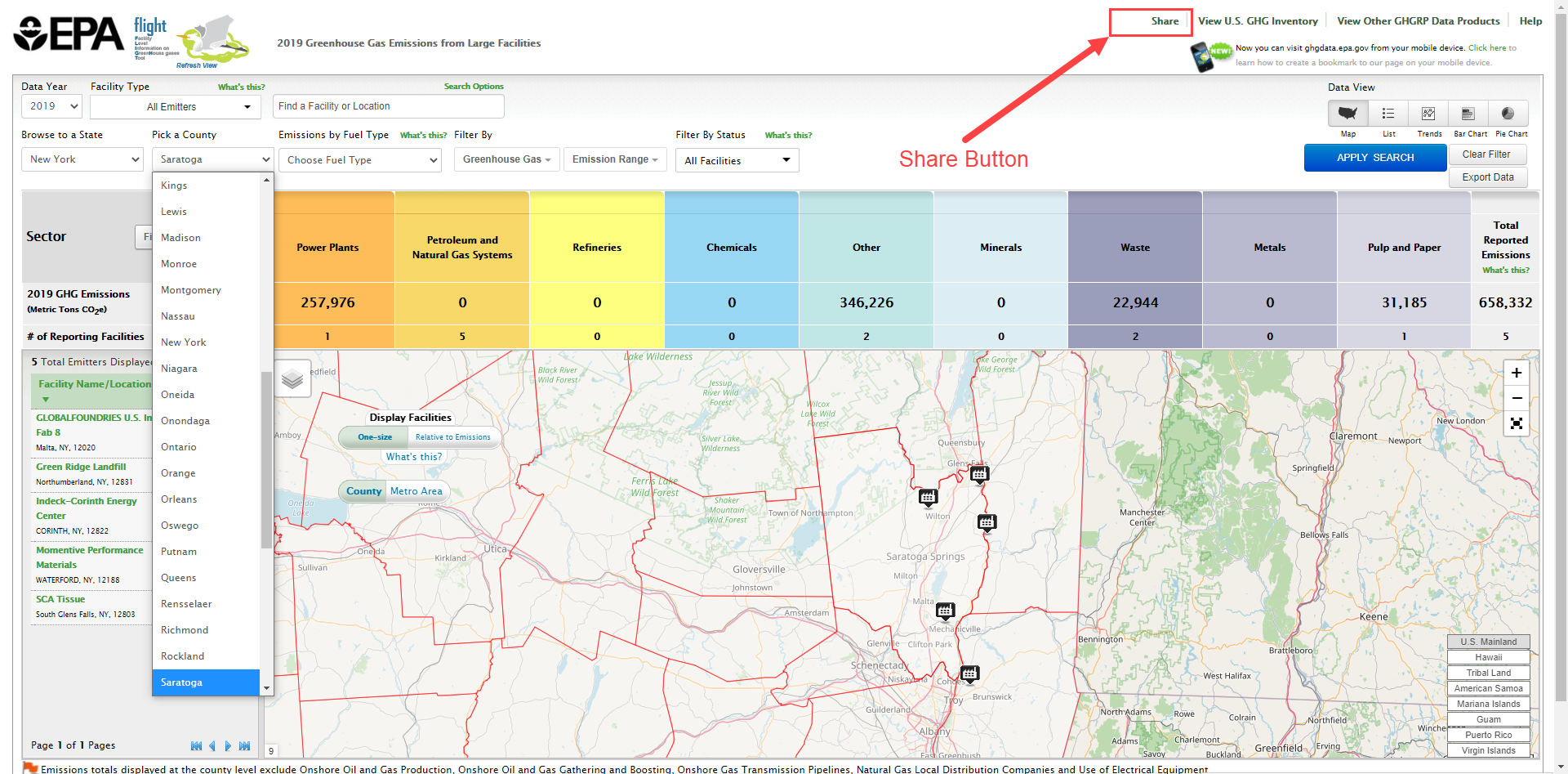 Share the map