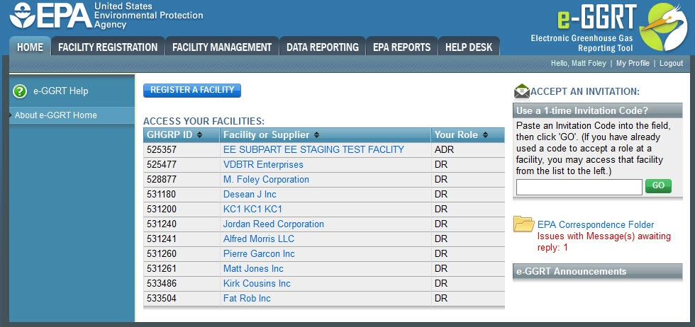 image of the the FACILITY MANAGEMENT tab