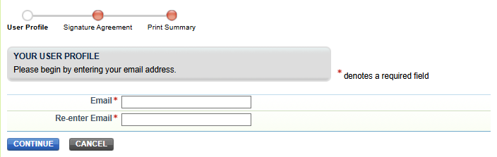 Enter and Confirm your Email address
